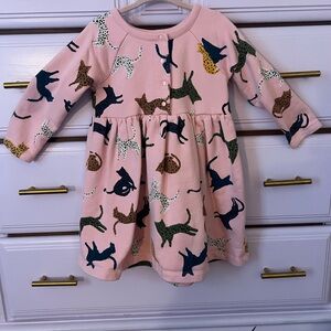 Hanna Andersson Pink Cat Sweatshirt Dress